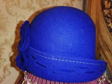брендовые вещи оригинал: Продаю красивую, модную шляпку из фетра, василькового цвета. красивого — 2