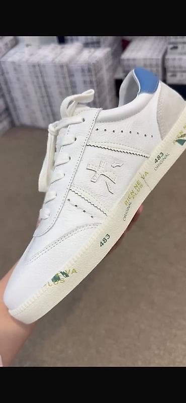 lining flex: Кроссовки белые низкие, кожаные Premiata - Верх: мягкая зернистая — 4