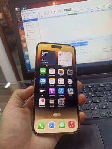 фирменные часы: IPhone 14 Pro Max, 512 ГБ, Золотой, Чехол, 83 % — 2