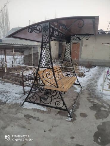 качели ош: Садовые качели Металл, Со спинкой, С крышей — 16