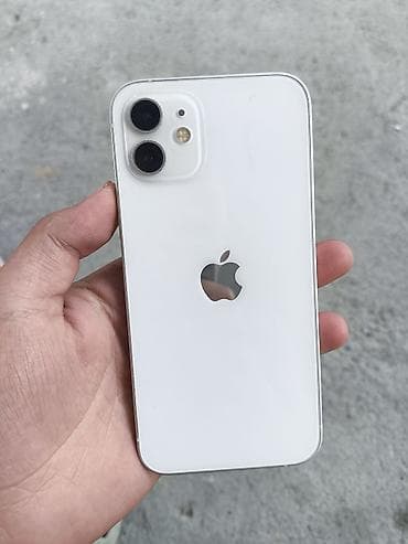 IPhone 12, Б/у, 128 ГБ, Белый, Защитное стекло, Чехол, 76 %