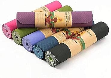 Спорт жана эс алуу: Коврик для йоги TPE, двуслойный, нескользящий - Материал: экологичный — 1