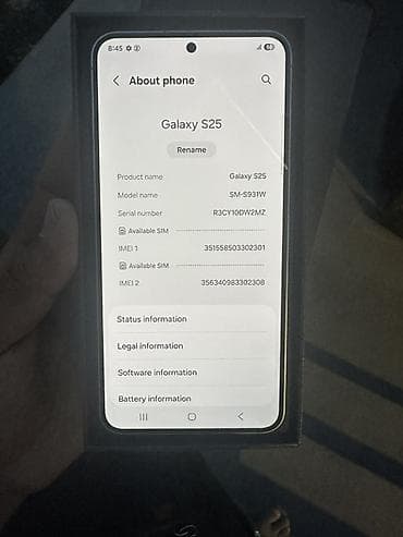 сотовые телефоны самсунг: Samsung Galaxy S25, Б/у, 256 ГБ, цвет - Серебристый, 2 SIM — 2