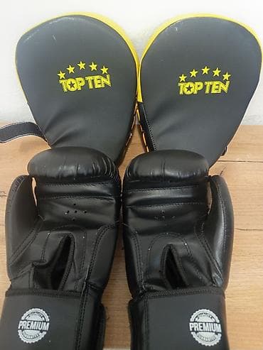 Спорт и хобби: Набор для боксерских тренировок: перчатки Everlast + лапы Top Ten — 2