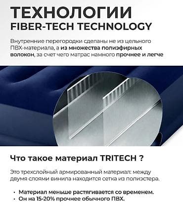 Надувные матрасы: Надувной матрас, Новый, Двуспальный, Intex, Платная доставка, Самовывоз, длина - 203 см — 2