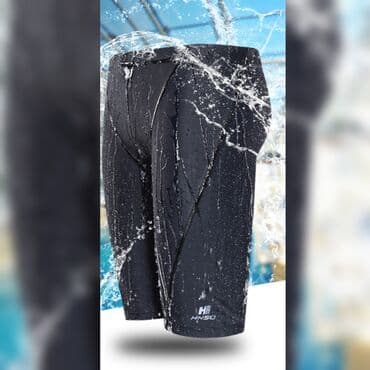 купальник для художественной гимнастики черный: Плавательные шорты удлиненные до колен. Плотная и эластичная — 8