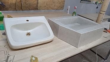 каменная столешница: Раковина для ванной, Особенности: Матовое, Материал: Камень — 4