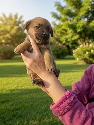 Щенки короткошёрстные, рыжего цвета - Возраст:1,5месяцев - размер
