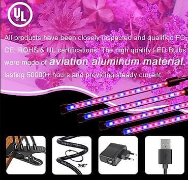 фитолампа: Фито-лампа для растений на прищепке, 40 Вт - 4 световые панели с — 3