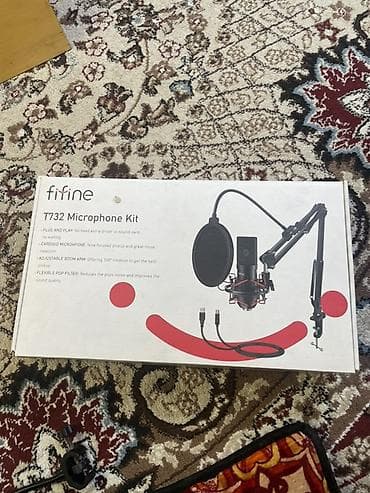 микрофон fifine: Комплект микрофона Fifine T732 - Полный набор для записи, стриминга — 5