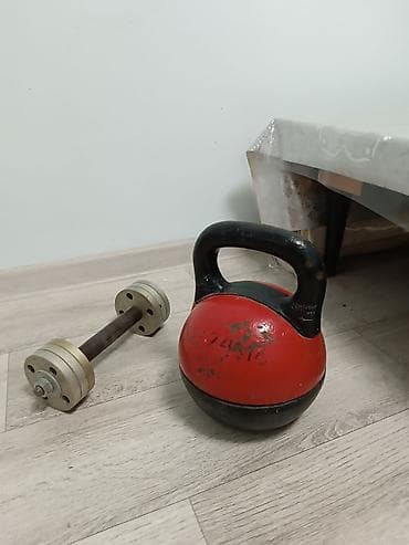 Спорт и отдых: Гиря классическая литая, красно‑чёрная, с широкой удобной рукоятью под — 2