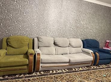 продам мягкую мебель: Комплект мягкой мебели, цвет - Серый — 1
