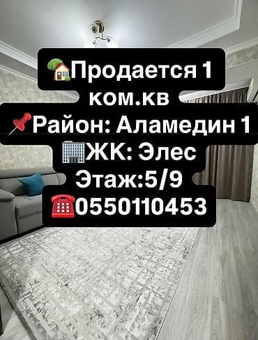 1 комната, 45 м², Элитка, 5 этаж, Евроремонт at lalafo.kg 1 комната, 45 м², Элитка, 5 этаж, Евроремонт