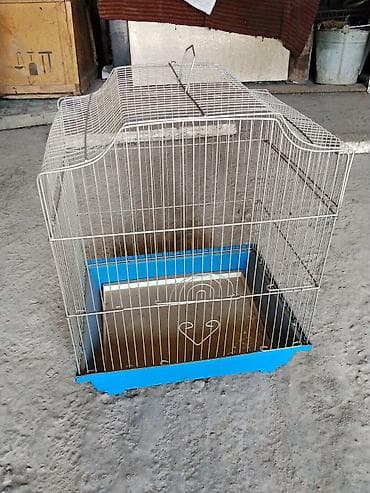 Үй жаныбарлары: Клетка для птиц с поддоном - Материал: металлическая решётка с — 3