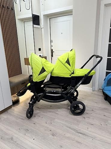 коляска на двойню: Коляска, Другой бренд, цвет - Желтый, Б/у, Самовывоз — 1