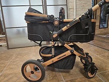 toy boy: Коляска, Другой бренд, цвет - Черный, Б/у — 8