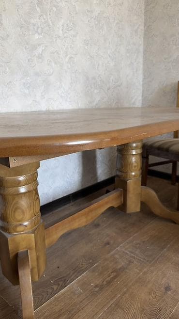small table: Обеденный гарнитур в классическом стиле: овальный стол и стулья - — 4