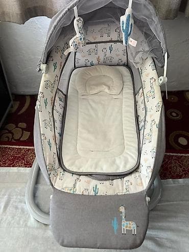 Детский шезлонг, Б/у, Качалка, Другой материал, цвет - Серый