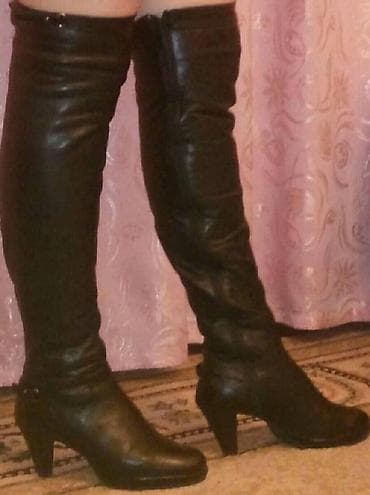 ботфорты италия: 38р., зим., ботфорты, Турция, натуральная кожа, внутри натуральный — 1