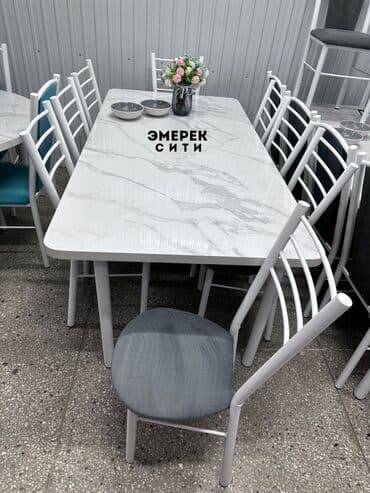 мебель бишкек столы и стулья фото цены: Кухонный стол и стул, цвет - Белый — 3