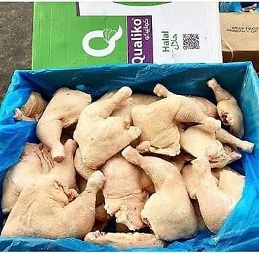 курица халал: Замороженная птица Qualiko (HALAL) Ассортимент: - Куриные окорочка — 2