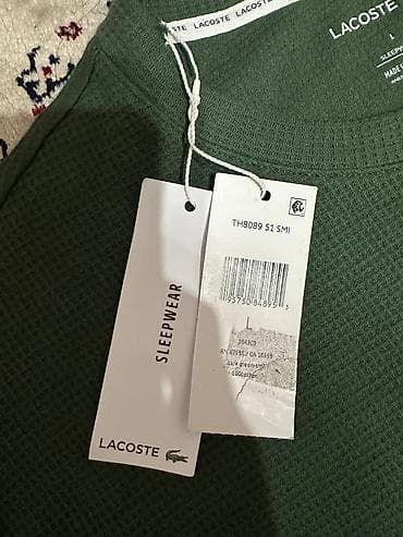 женские футболки лакост: Лонгслив, цвет - Зеленый, L — 2