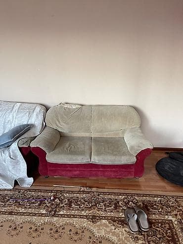 угловой диван с креслами: Прямой диван, Б/у — 2