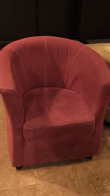 мягкая мебель на заказ: Кресло-клубное, мягкое, вишнёво-бордового цвета. - Обивка — 1