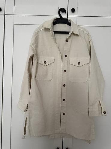 Личные вещи: Удлинённая рубашка-оверсайз с брюками цвета экрю/молочного оттенка — 1