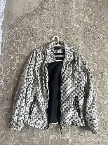 Ветровка с монограммным принтом GG - Цвет: светло‑серый/молочный с — 1