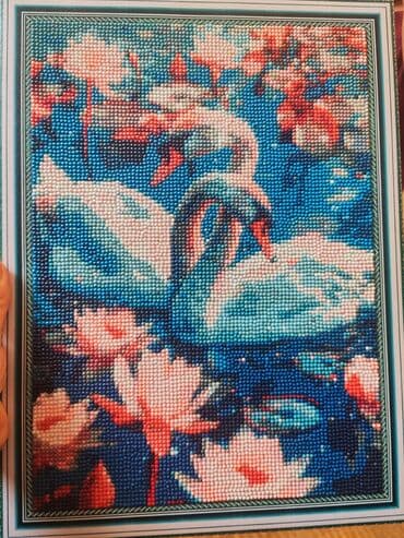 мазайка: Картины из алмазной мозаики в рамках. - Сюжеты: 1) Зайчата среди — 3