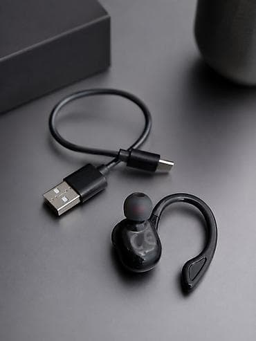 Одноухий Bluetooth-гарнитура с крючком за ухо + кабель зарядки