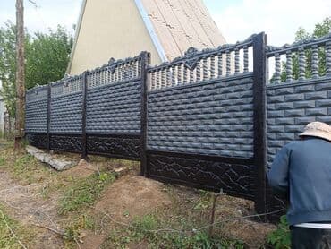 профнастил для забора: Железобетонная заборная плита, Длина: 2 м, Высота: 2 м, Толщина: 40 мм, Новый — 4