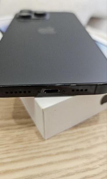 наушник микро: IPhone 14 Pro Max, Б/у, 256 ГБ, Black Titanium, Кабель, Коробка, 87 % — 4