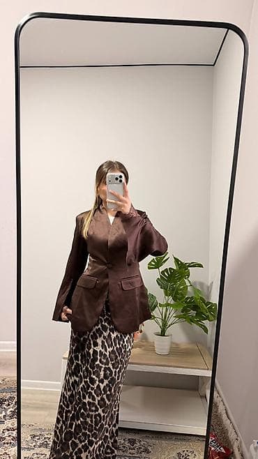 Женские пиджаки Лимонная двойка пиджак и штаны Пиджак шоколадный с — 3