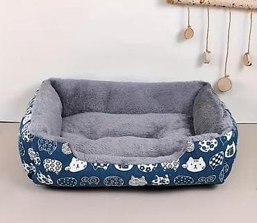 лежанки: Мягкая лежанка для кошек и собак - Прямоугольная форма с высокими — 1