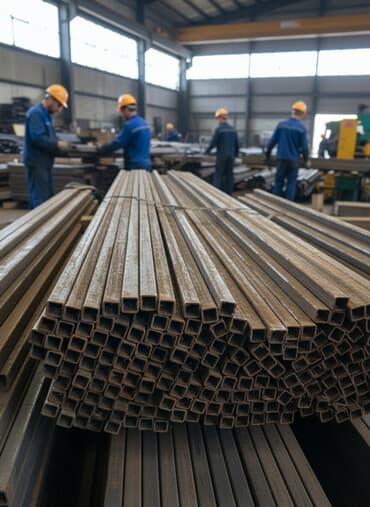 Прямоугольная стальная труба размером 20x20x2,0-6000 мм. Изготовлена