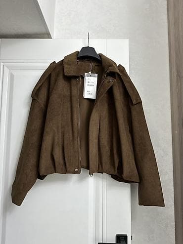 Женская одежда: Женская укороченная куртка из искусственной замши - Цвет: тёплый — 3