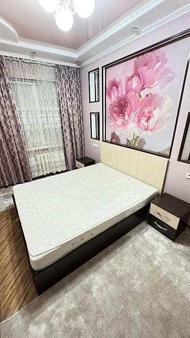 Двуспальные кровати: Двуспальная кровать, С матрасом, длина - 200 см — 1