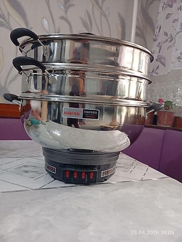 Электрическая многофункциональная пароварка с двумя чашками