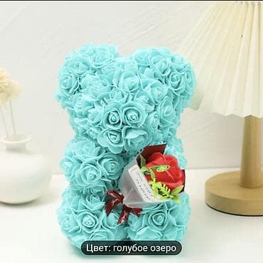 karcher kg: Элегантный Медведь-Роза с реалистичными искусственными цветами — 4