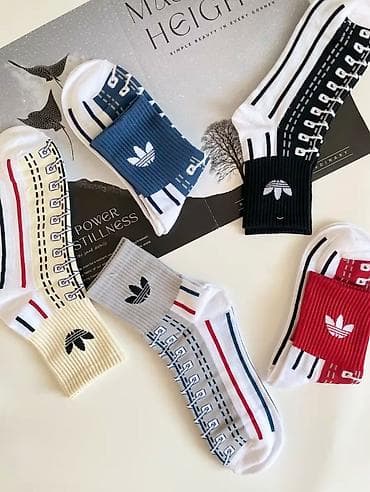 одежда для кухни: Носки «как кеды» — набор из 8 штук. Каждая пара оформлена принтом под — 5