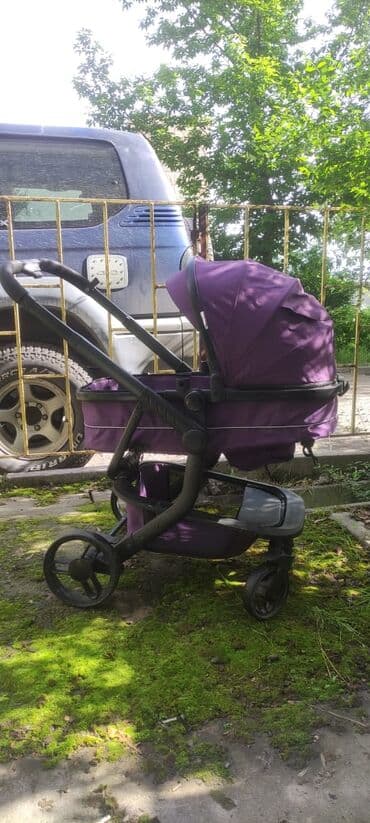коляска prego: Коляска, цвет - Фиолетовый, Б/у — 2