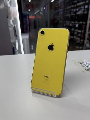 IPhone Xr, Б/у, 128 ГБ, Желтый, Чехол, 77 %