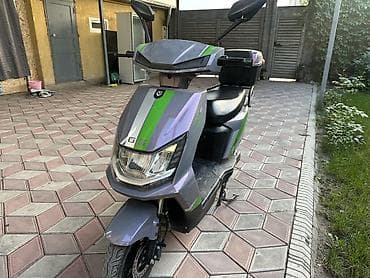 Скутеры: Электроскутер Citycoco G5 (серо-фиолетовый с зелёными вставками) - — 1