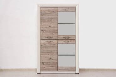 кухонные буфет: Шкаф витрина 4Д (Olivia 2V2D) коллекции Оливия, Дуб Анкона, Анрэкс — 1