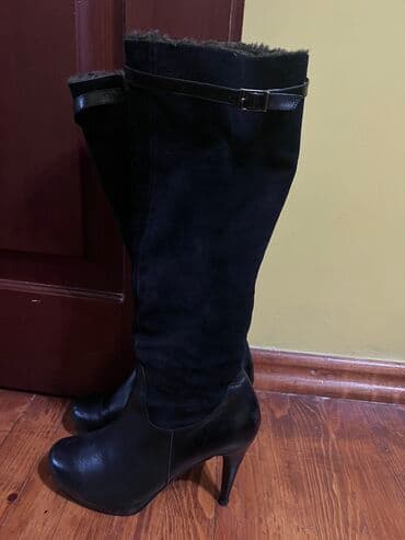 купить сапоги женские зимние кожаные италия: Женские итальянские утепленные зимние сапоги на каблуках, 37 размера — 2