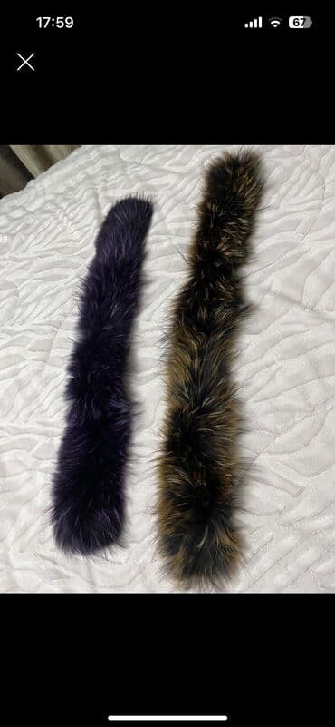 хиджаб для детей: Меха от курток фиолетовый 75 см коричневый 80 см. Шапочки Польша — 2