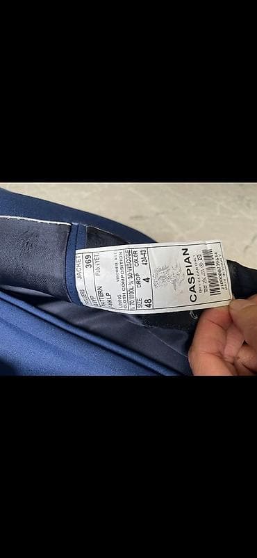 купить шлепки женские: Мужской пиджак CASPIAN Exclusive - Цвет: насыщенный синий - Ткань — 1