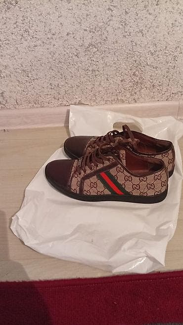 18 размер: Мужские кроссовки, 42, Gucci, Новый, цвет - Коричневый, Платная доставка — 1